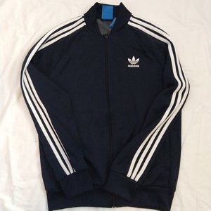 ✰ navy blue adidas zip up jacket ✰
